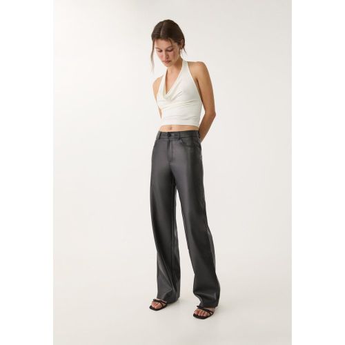 Pantalon wide leg en similicuir 32 - Stradivarius - Modalova