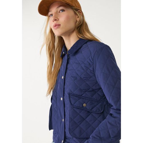 Blouson matelassé contrastant en velours côtelé XS - Stradivarius - Modalova