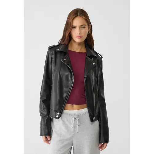 Blouson style motard en similicuir XS - Stradivarius - Modalova