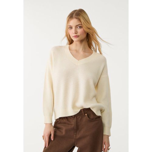 Pull col en V feutré XS - Stradivarius - Modalova