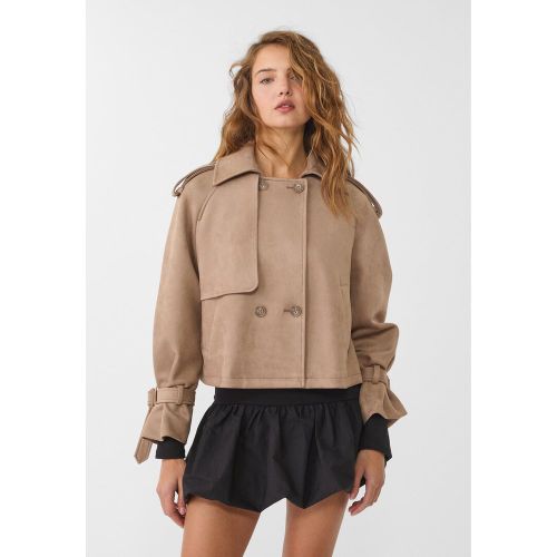 Trench court imitation daim XS - Stradivarius - Modalova