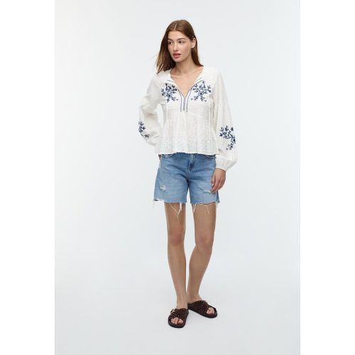 Blouse fluide broderies XS - Stradivarius - Modalova