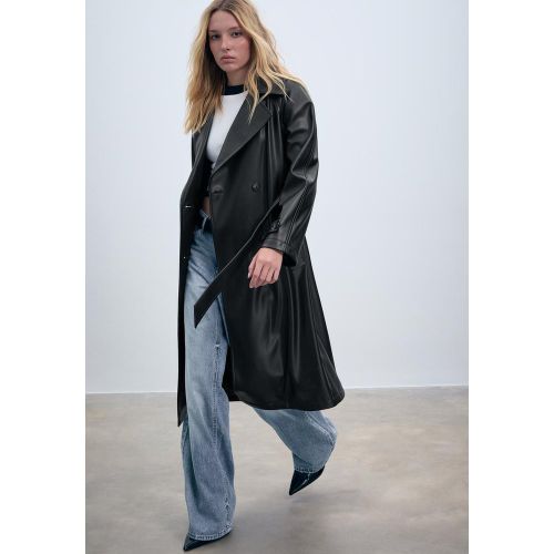 Trench long similicuir XS - Stradivarius - Modalova
