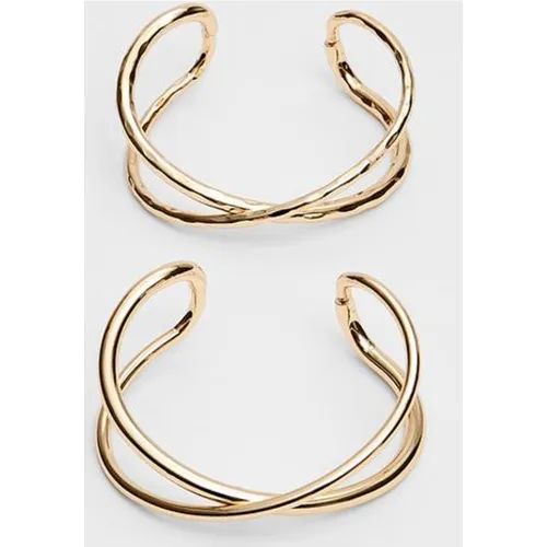 Lot 2 bracelets manchettes dorés OS - Stradivarius - Modalova