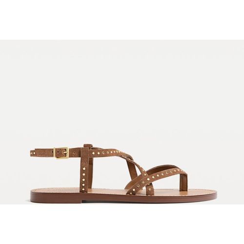 Sandales plates en cuir à clous 35 - Stradivarius - Modalova