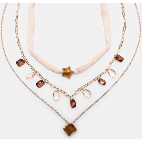 Ensemble de 3 colliers cordon et perles OS - Stradivarius - Modalova