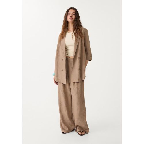 Veste kimono rayée en lin XS - Stradivarius - Modalova