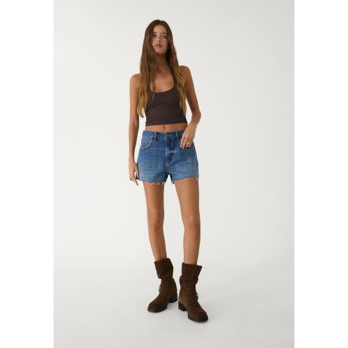 Shorts en jean taille moyenne DENIM BLEU MOYEN CLAIR DÉLAVÉ 32 - Stradivarius - Modalova