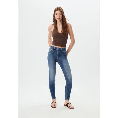 Jean D07 skinny taille normale DENIM OVERDYED DÉLAVÉ 32 - Stradivarius - Modalova