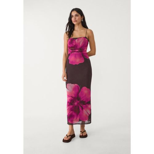 Robe longue en tulle imprimé XS - Stradivarius - Modalova