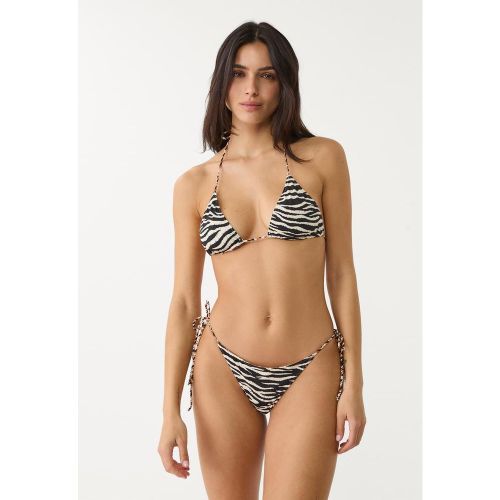 Bas de bikini tanga imprimé réversible Écru XS - Stradivarius - Modalova