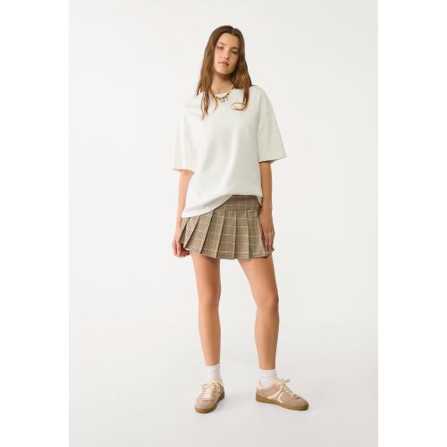 Minijupe-culotte plissée à carreaux XS - Stradivarius - Modalova