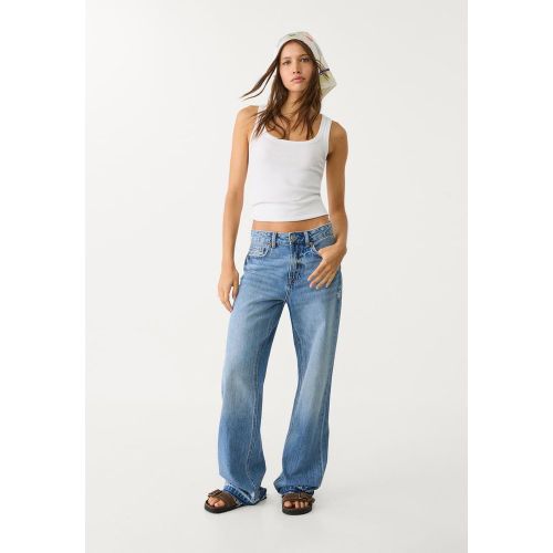 Jean D92 regular wide DENIM BLEU MOYEN DÉLAVÉ 32 - Stradivarius - Modalova
