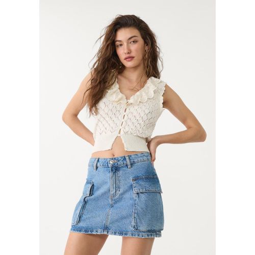 Minijupe cargo D66 en jean DENIM BLEU MOYEN CLAIR DÉLAVÉ 32 - Stradivarius - Modalova