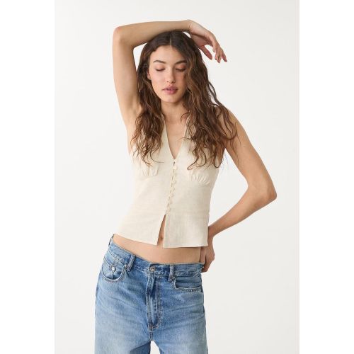 Top lin boutons encolure américaine XS - Stradivarius - Modalova