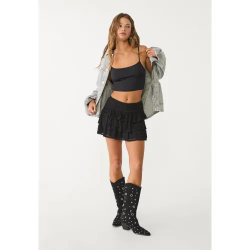 Jupe-culotte fluide dentelle XS - Stradivarius - Modalova
