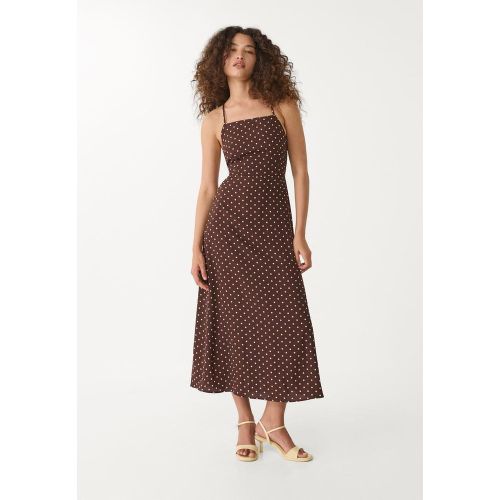 Robe longue à pois dos nu XS - Stradivarius - Modalova