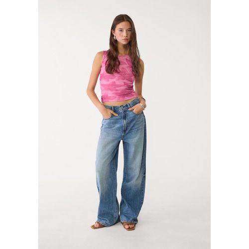 Top en tulle imprimé XS - Stradivarius - Modalova