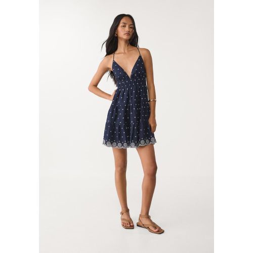 Robe fluide courte brodée XS - Stradivarius - Modalova