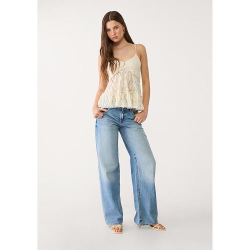 Top en dentelle à bretelles Écru XS - Stradivarius - Modalova
