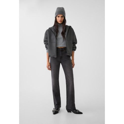 Jean D98 regular effet vintage DENIM NOIR DÉLAVÉ 32 - Stradivarius - Modalova