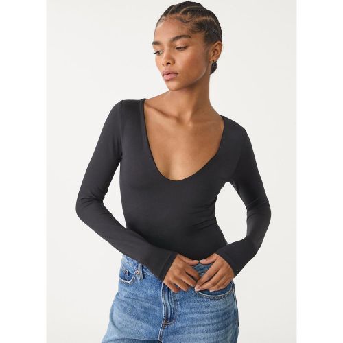Body en polyamide à col en V XS - Stradivarius - Modalova