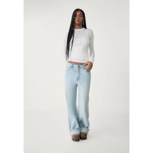 Jean baggy DENIM BLEU CLAIR DÉLAVÉ 32 - Stradivarius - Modalova