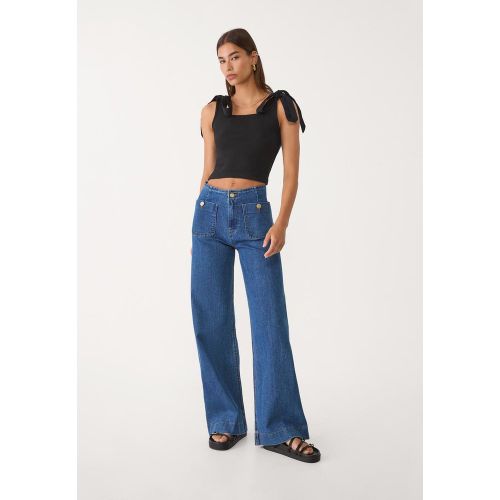 D77 Jean minimaliste avec poches DENIM BLEU MOYEN DÉLAVÉ 32 - Stradivarius - Modalova