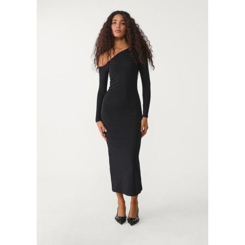 Robe longue à décolleté asymétrique XS - Stradivarius - Modalova
