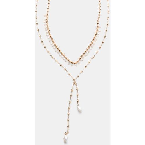 Ensemble de 2 colliers lariat perles OS - Stradivarius - Modalova