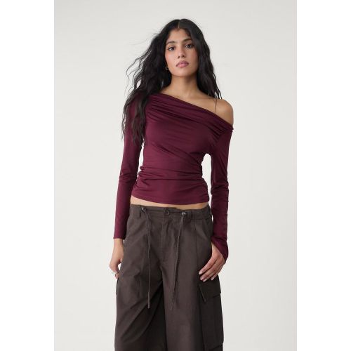 T-shirt froncé manches longues XS - Stradivarius - Modalova
