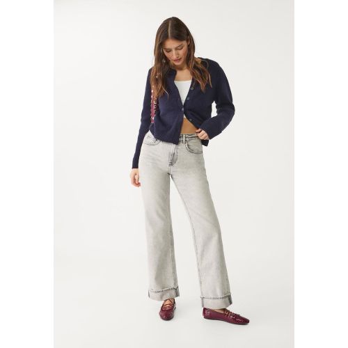 Jean D92 regular wide DENIM GRIS PERLE DÉLAVÉ 32 - Stradivarius - Modalova