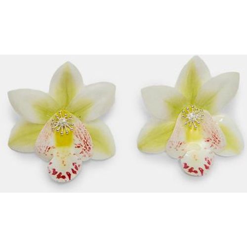 Boucle d'oreille fleur d'orchidée Écru OS - Stradivarius - Modalova