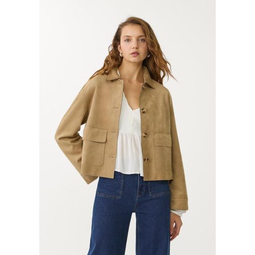 Blouson avec poches en suédine XS - Stradivarius - Modalova