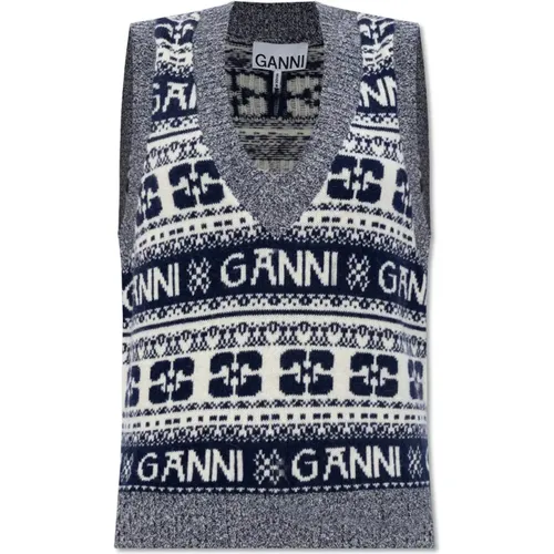 Knitwear > V-neck Knitwear - - Ganni - Modalova