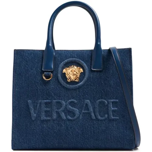 Versace - Bags > Tote Bags - Blue - Versace - Modalova