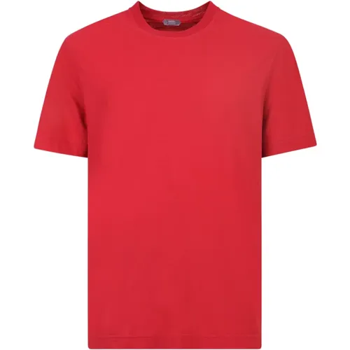 Zanone - Tops > T-Shirts - Red - Zanone - Modalova
