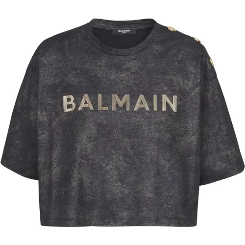 Balmain - Tops > T-Shirts - Black - Balmain - Modalova