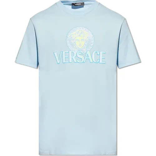 Versace - Tops > T-Shirts - Blue - Versace - Modalova