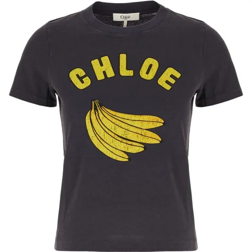 Chloé - Tops > T-Shirts - Blue - Chloé - Modalova