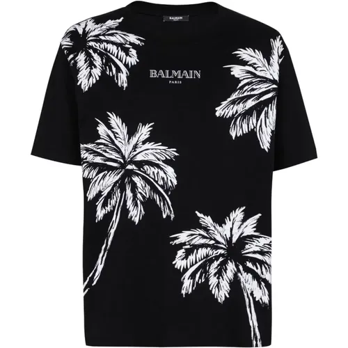 Balmain - Tops > T-Shirts - Black - Balmain - Modalova