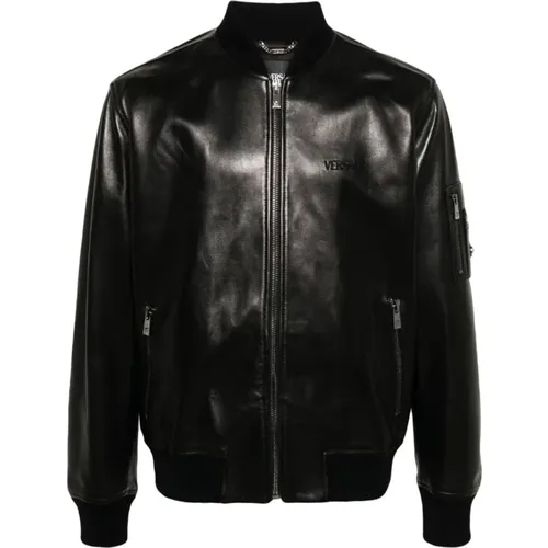 Jackets > Leather Jackets - - Versace - Modalova
