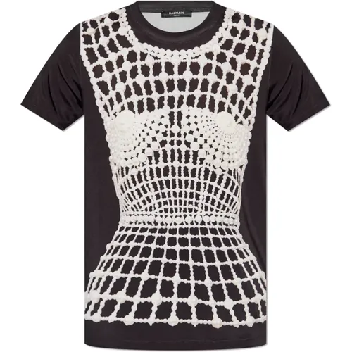 Balmain - Tops > T-Shirts - Black - Balmain - Modalova