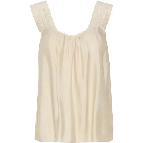 Tops > Sleeveless Tops - - Cream - Modalova