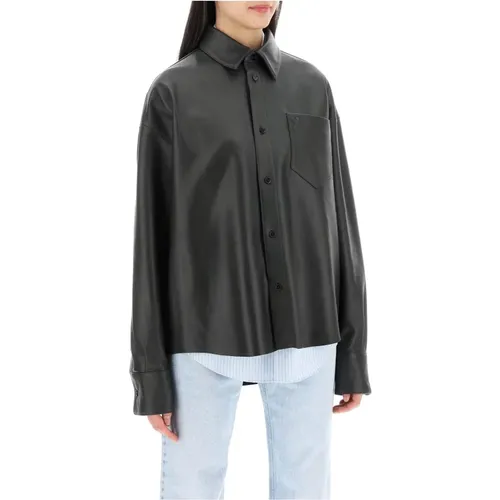 Jackets > Leather Jackets - - Ami Paris - Modalova