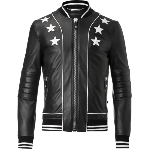 Jackets > Leather Jackets - - Philipp Plein - Modalova