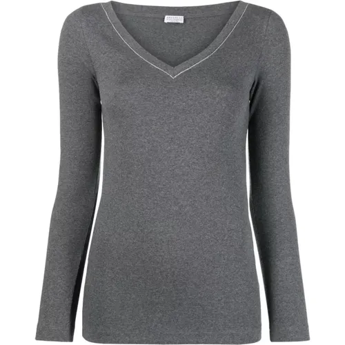 Tops > Long Sleeve Tops - - BRUNELLO CUCINELLI - Modalova