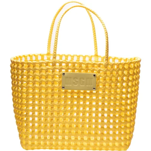 Msgm - Bags > Tote Bags - Yellow - Msgm - Modalova