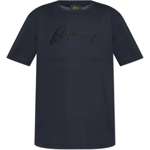 Brioni - Tops > T-Shirts - Blue - Brioni - Modalova