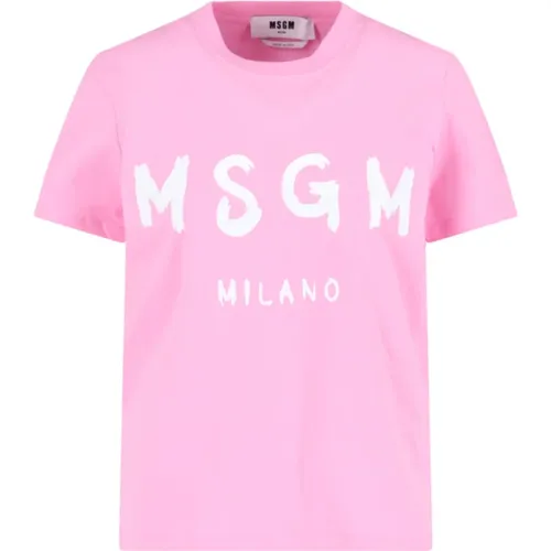 Msgm - Tops > T-Shirts - Pink - Msgm - Modalova